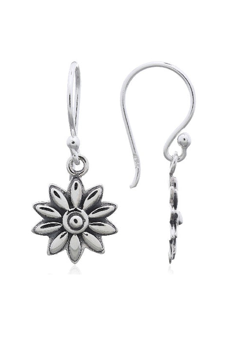 Silver earring flower