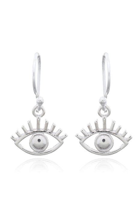 Silver earring eye