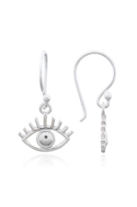 Silver earring eye