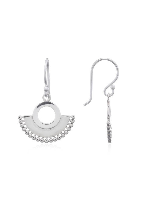 Silver earring hanging fans