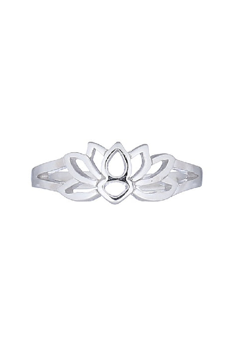 Toe ring silver lotus flower