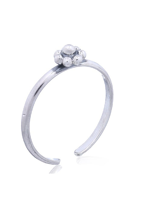 Toe ring silver flower