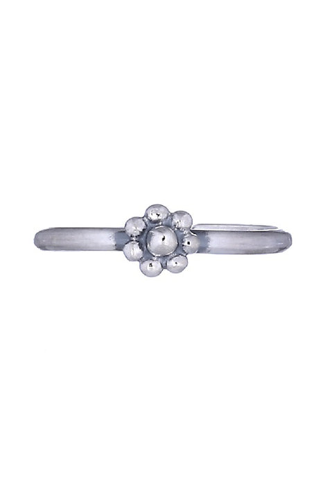 Toe ring silver flower