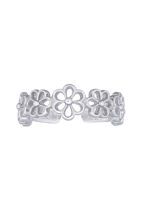 Bague d'orteil fleurs argent