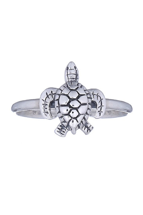 Toe ring silver small turtle