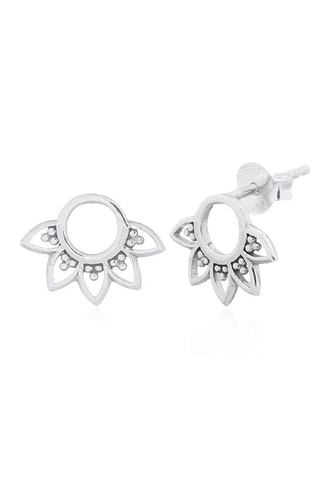 Silver earring lotus flower