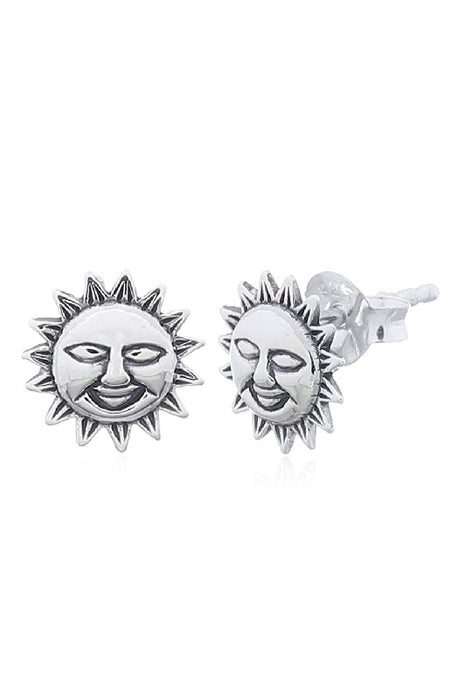 Silver earring little laughing sun