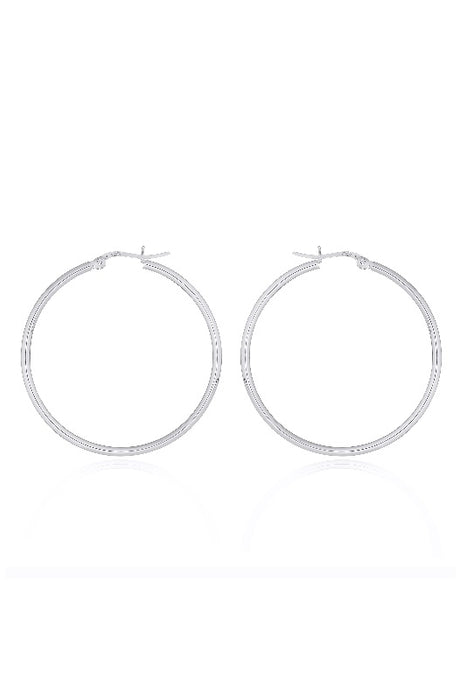 Silver earring Creole 40 mm