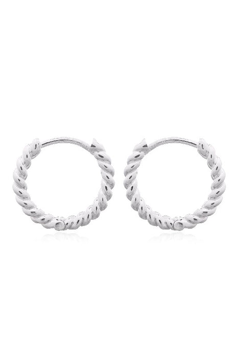 Silver earring twisted creole