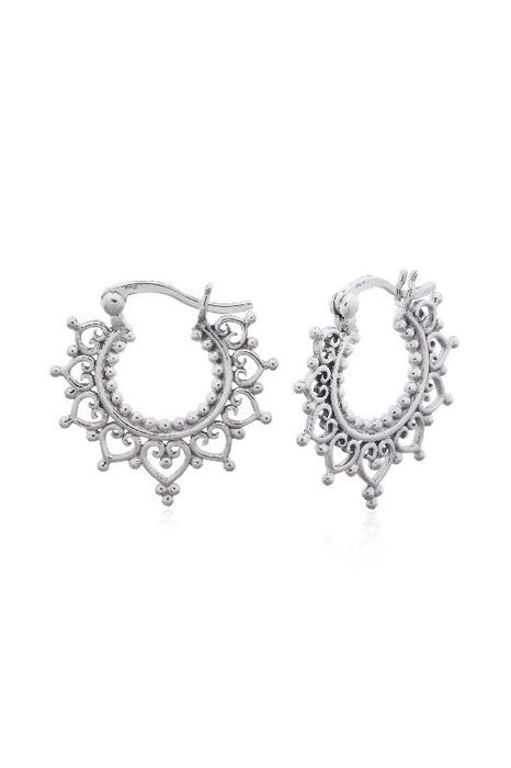 Silver earring twisted hearts creole