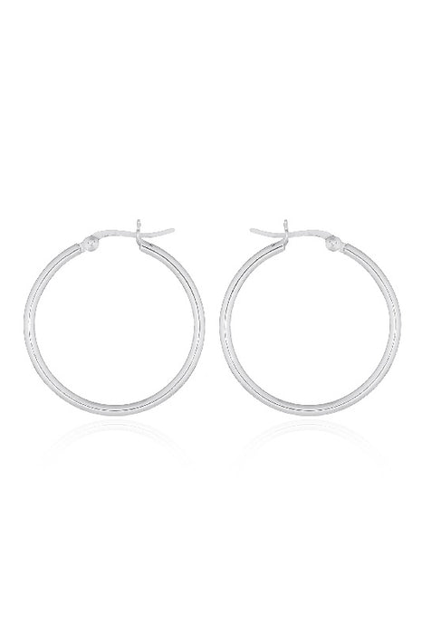 Silver earring Creole 30 mm