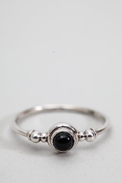 Silver ring black onyx