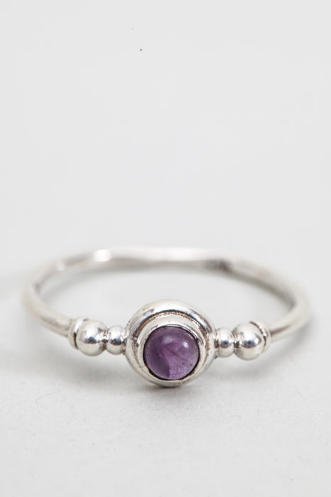 Silver ring amethyst