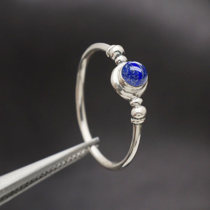 Bague en argent lapis-lazuli