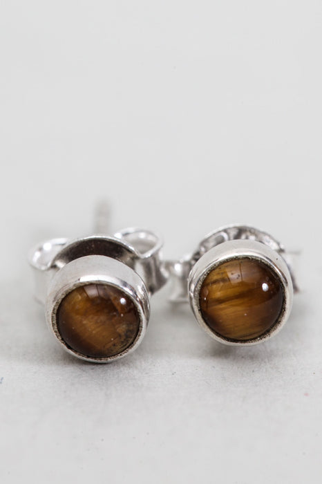 Silver earring tiger eye