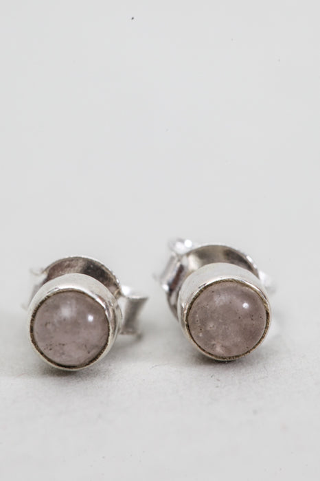 Boucle d'oreille argent quartz rose