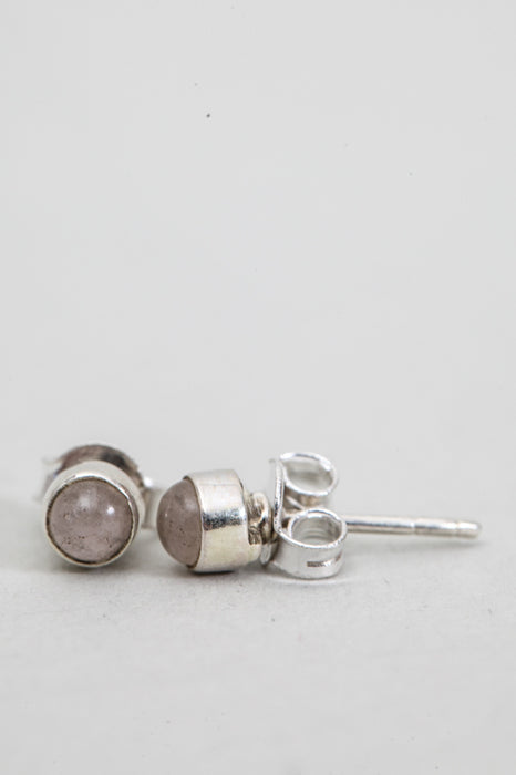 Boucle d'oreille argent quartz rose