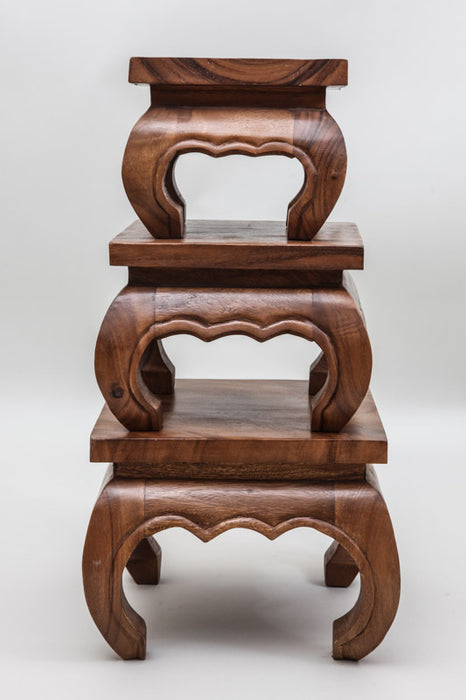 Table Opium Jamjuree bois marron naturel 30 x 30 x 25 cm