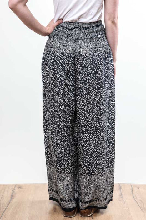 Palazzo pants blue/white patterned - One Size