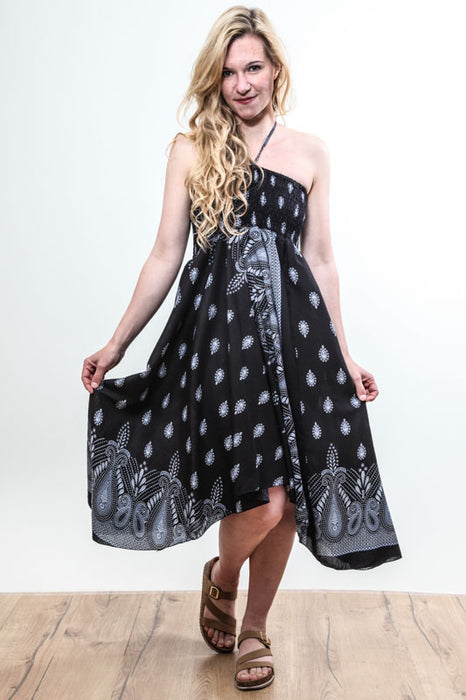 Dress flowers black patterned - One Size