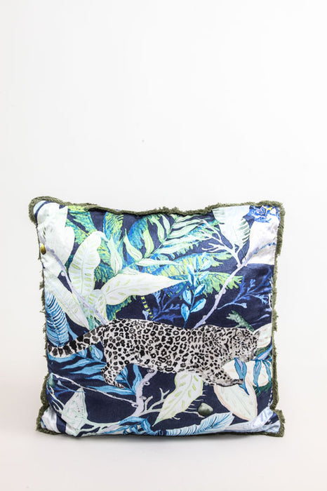 Decorative cushion viscose/velvet leopard 45x45 cm