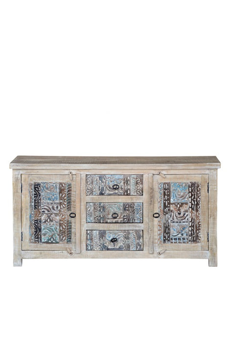 Sideboard mango wood with 2 doors and 3 drawers 150 x 43 x 76 cm