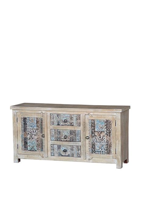 Sideboard mango wood with 2 doors and 3 drawers 150 x 43 x 76 cm