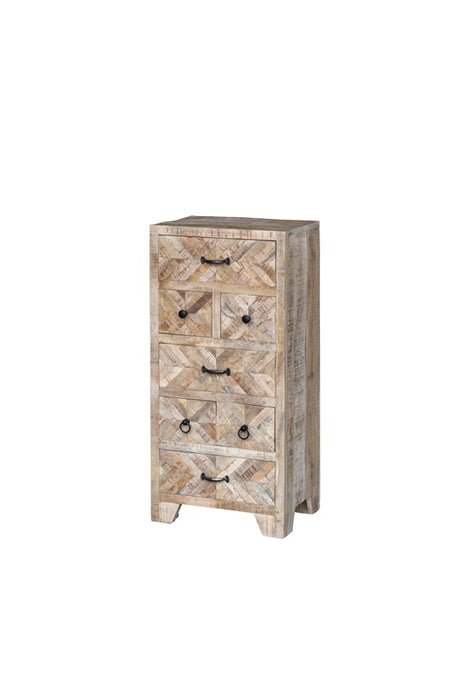 Mango wood chest of drawers with 7 drawers 50 x 35 x 106 cm