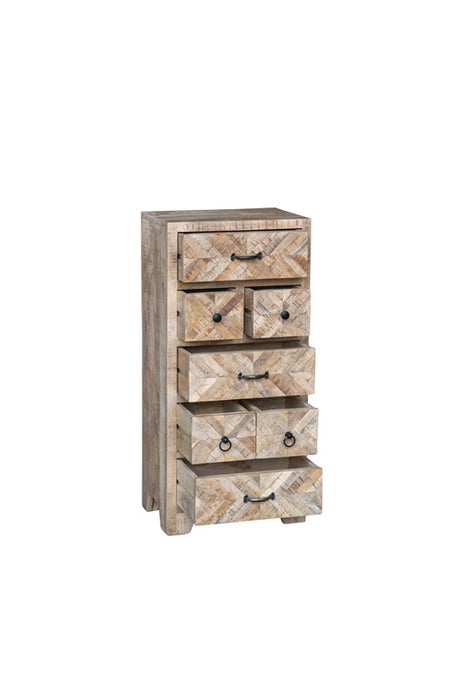 Mango wood chest of drawers with 7 drawers 50 x 35 x 106 cm