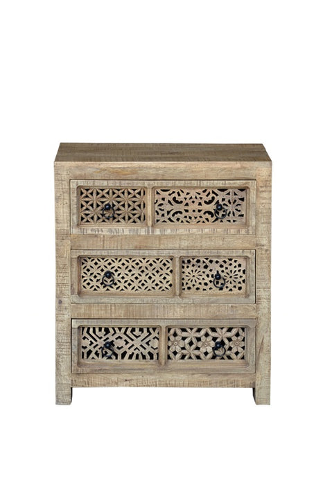 Chest of drawers mango wood 3 drawers 70 x 40 x 82 cm