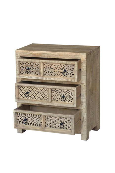 Chest of drawers mango wood 3 drawers 70 x 40 x 82 cm