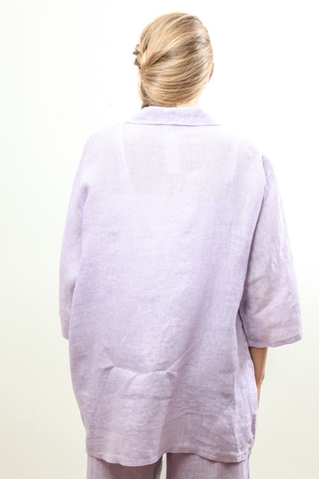 Linen blouse lilac - One Size