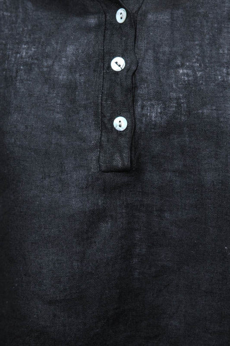 Chemise chemisier en lin noir - Taille Unique