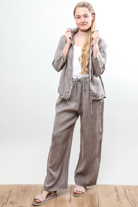 Leinenhose taupe - One Size