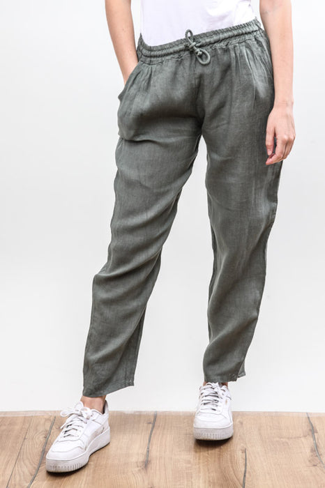 Pantalon en lin kaki - taille unique