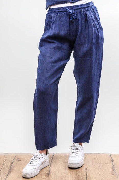 Pantalon en lin bleu - taille unique