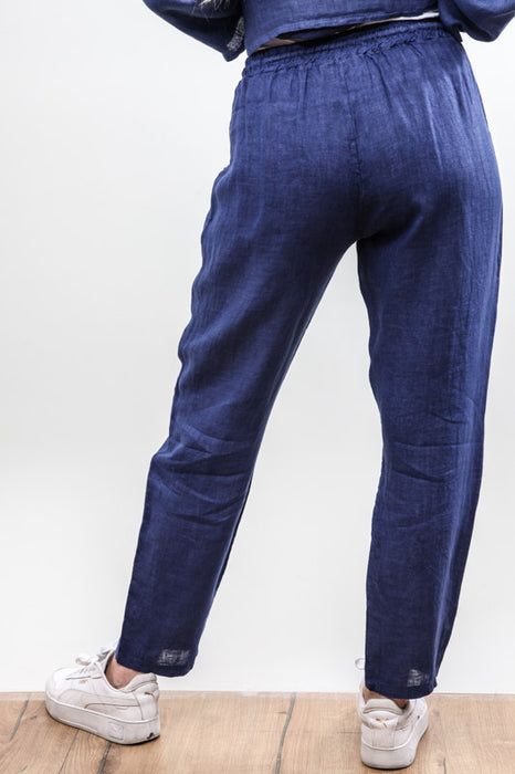 Pantalon en lin bleu - taille unique