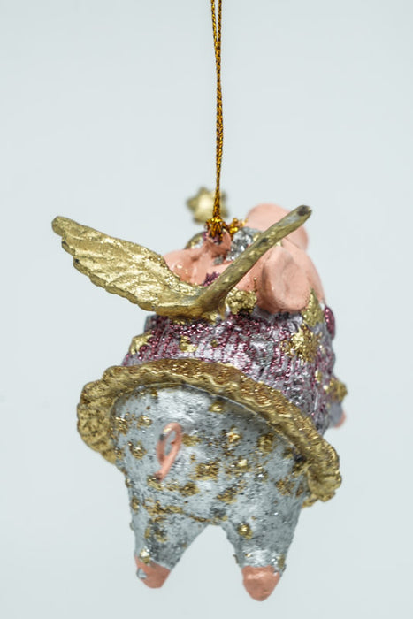 Hanging piglet "Starlight" with wish stick 9cm