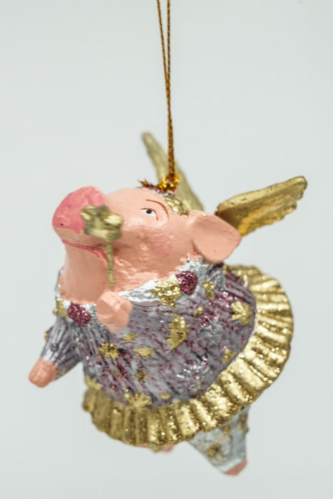 Hanging piglet "Starlight" with wish stick 9cm