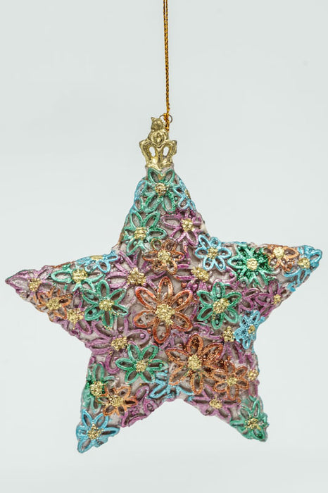 Hänger Stern "Bellaflor" mit Krone 12.5 cm