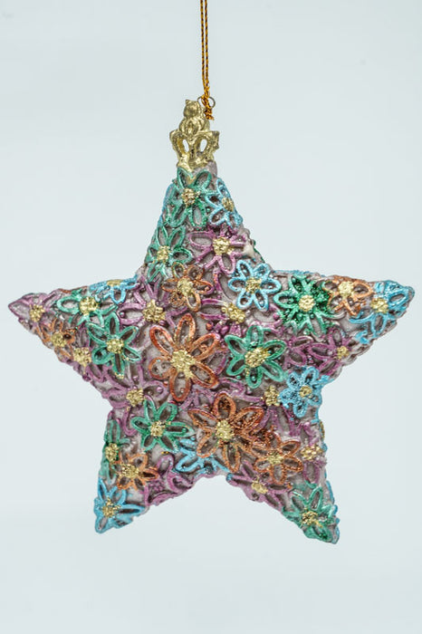 Hänger Stern "Bellaflor" mit Krone 12.5 cm