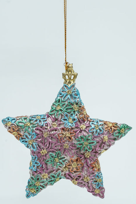 Hänger Stern "Bellaflor" mit Krone 12.5 cm