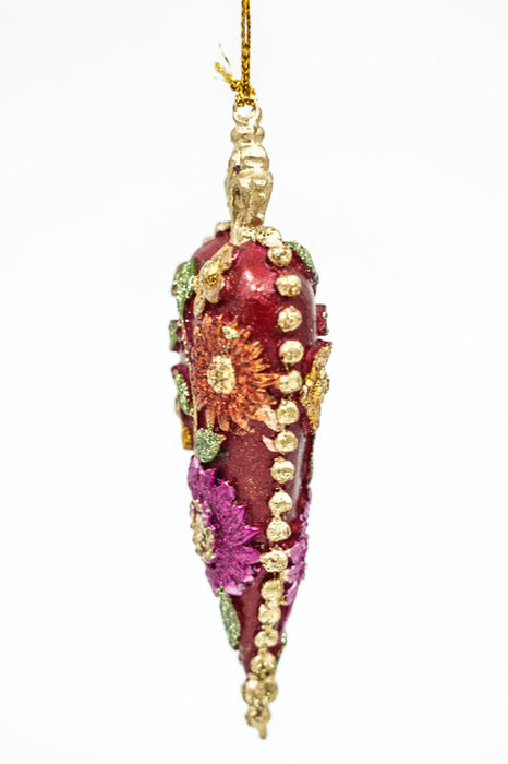 Hänger Herz "Floral Fantasy" mit Krone und Perlen verziert 9cm