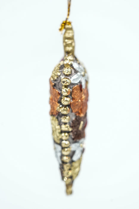 Hänger Herz "Frangipani" mit Krone und Perlen verz. 9cm