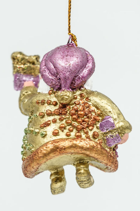 Christmas Santa Claus "Starburst" hanger with gift 9cm