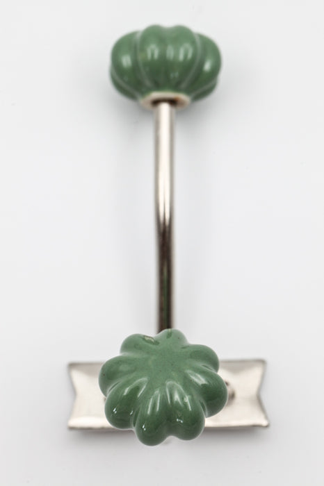 Coat hook ceramic dark green