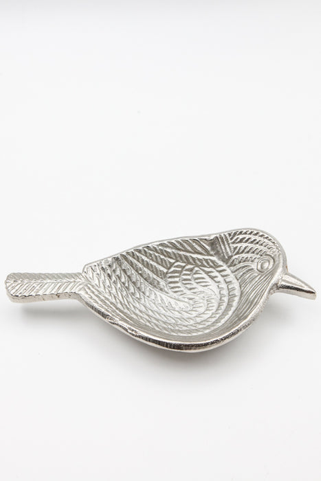 Plateau de service oiseau argent 20 x 9 x 3 cm