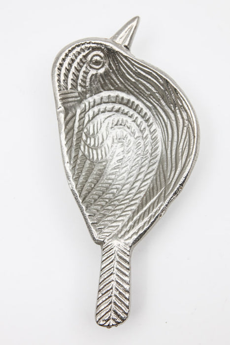 Plateau de service oiseau argent 20 x 9 x 3 cm