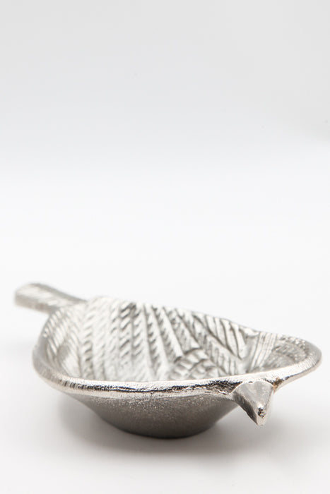 Plateau de service oiseau argent 20 x 9 x 3 cm