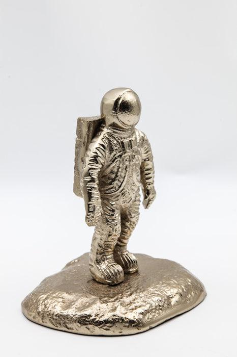 Figurine déco astronaute sur la lune doré 15 x 17 x 20 cm